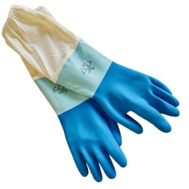 Guante Latex Azul Bicolor