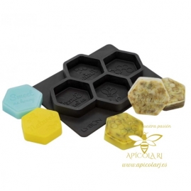 Molde 4 Jabones Hexagonal